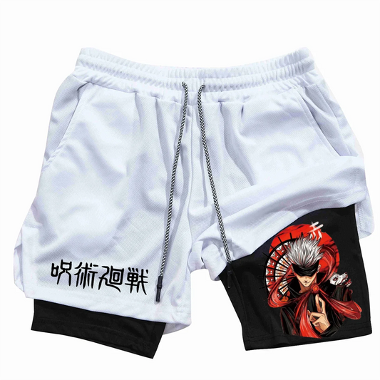 Unleash Your Cursed Energy: Jujutsu Kaisen 2-in-1 Compression Shorts